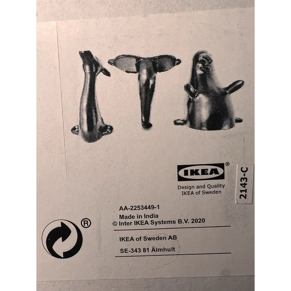 IKEA KLYPA 3 METAL  ANIMAL WALL HOOKS, HANGERS GIRAFFE+RINO+ELEPHANT NEW OPEN BX